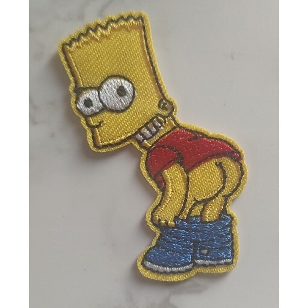 BART SIMPSON Eat My Shorts IRON ON PATCH 2.4" Embroidered Applique NEW